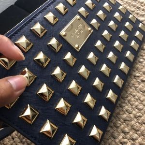 Michael Kors Saffiano Leather Pyramid Stud Clutch
